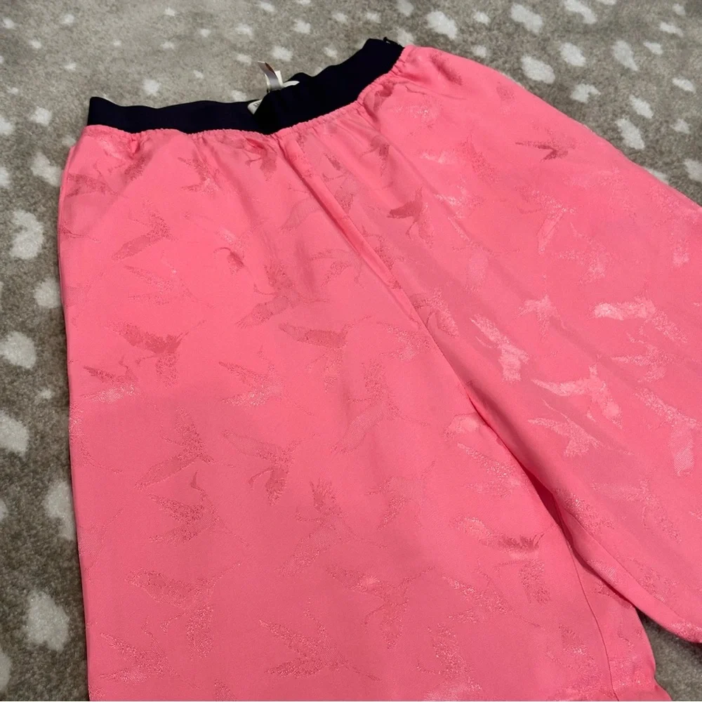MAJE Pink Bubblegum Pala Satin-Jacquard Wide-Leg Pants. Size 36 - Picture 16 of 16